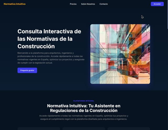 Normativa Intuitiva - AI-powered platform for construction regulations consultation, helping architects and engineers access Spanish building codes and standards